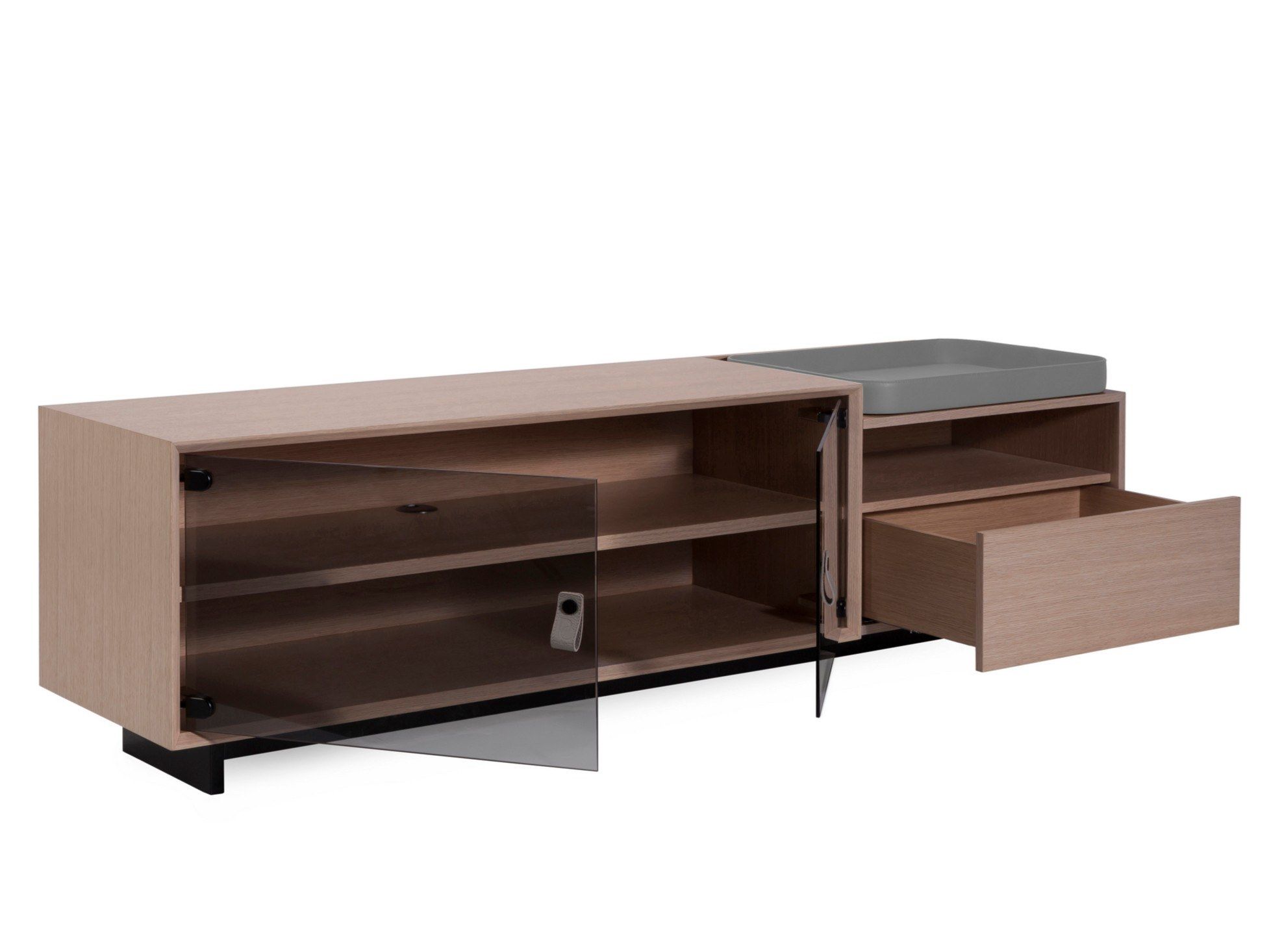 Шкаф для телевизора из шпона со стеклянными дверцами Duvivier Canapés JEAN ARCH-00033746 - Вид №10