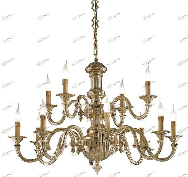 Possoni Illuminazione Люстра из полированной латуни Richard 519/8+4