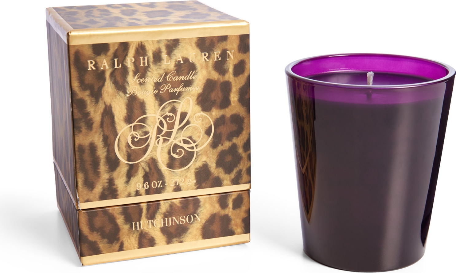 10652164 Ralph Lauren Home Свеча ароматизированная Ralph Lauren Home "Хатчинсон" 10см (фиолет.), (имбирь, кардамон, корица) Стекло 