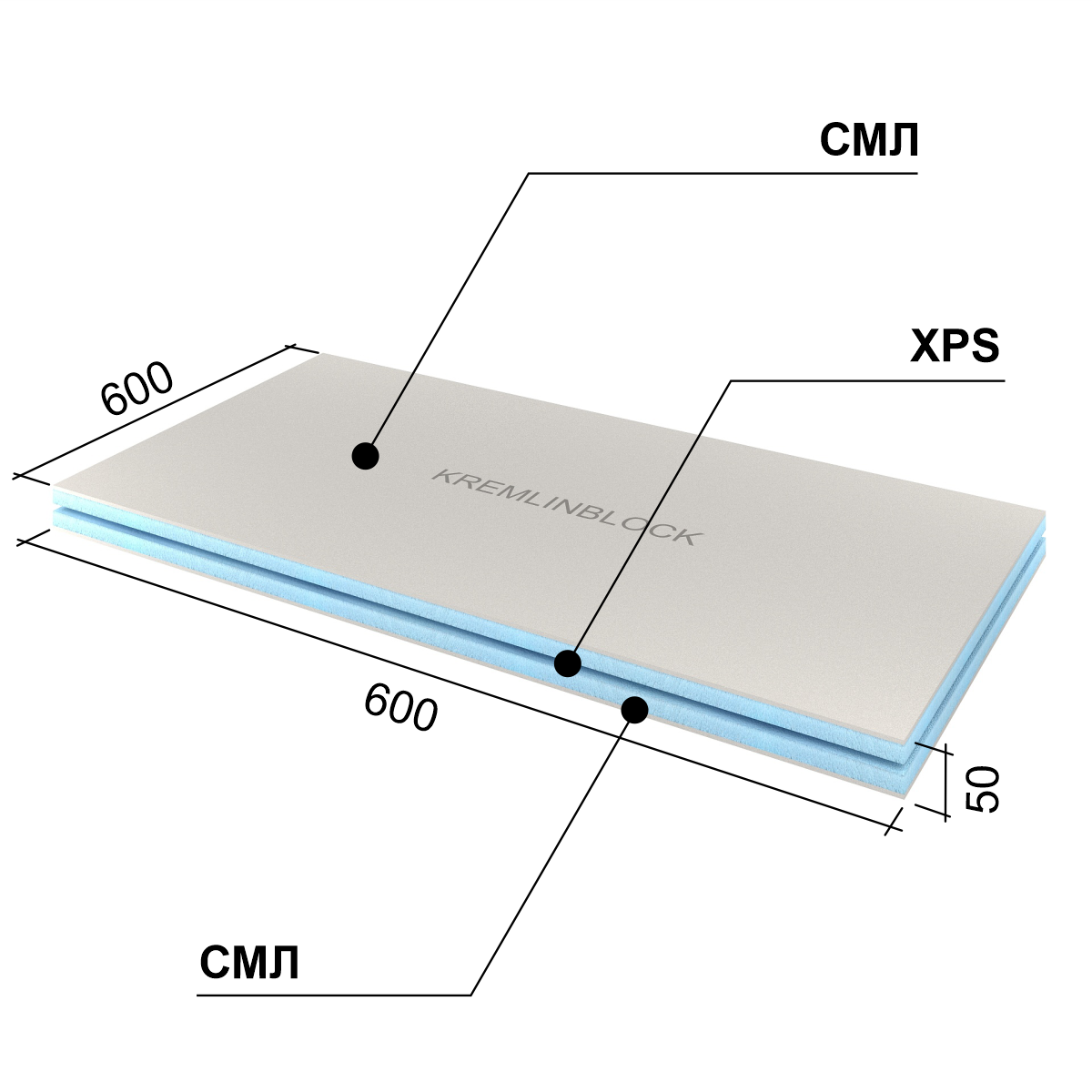 RPG7BK50 RPG Панель для утипления  балкона 600x600x50  H RPG PANEL Блок Кремлевский - Вид №1