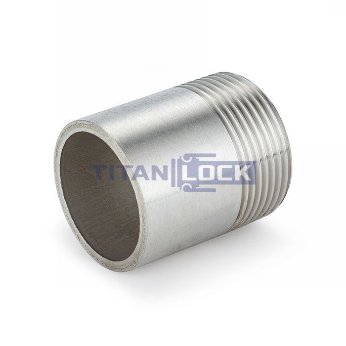 Ниппель приварной нержавеющий (полусгон), нар. резьба, DN20, TL20HRT TITAN LOCK 