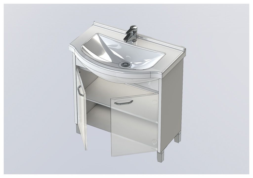 Тумба под раковину Aquanet Донна 80 белый дуб sun-id-275362 - Вид №4