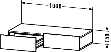 DS827000707 Полочка с ящиком DuraStyle #DS8270 1000 x 440 мм Бетонно-серый матовый декор Duravit - Вид №1