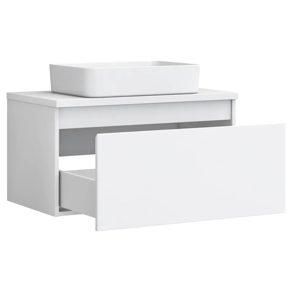 Тумба под раковину подвесная Vigo Matteo 80 см цвет белый STLM-2129443 - Вид №2