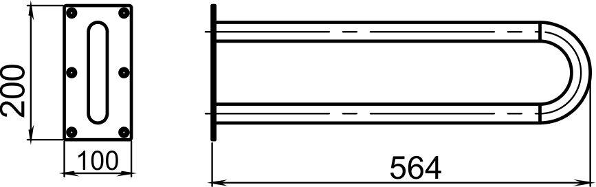 Двойной поручень Novaservis Metalia Help R6655.11 белый R665511 - Вид №1
