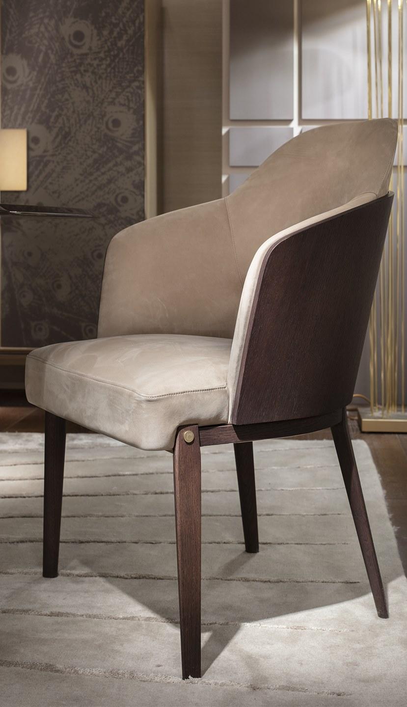 Paolo Castelli Кожаное и деревянное кресло с подлокотниками sun-id-1399028 - Вид №4