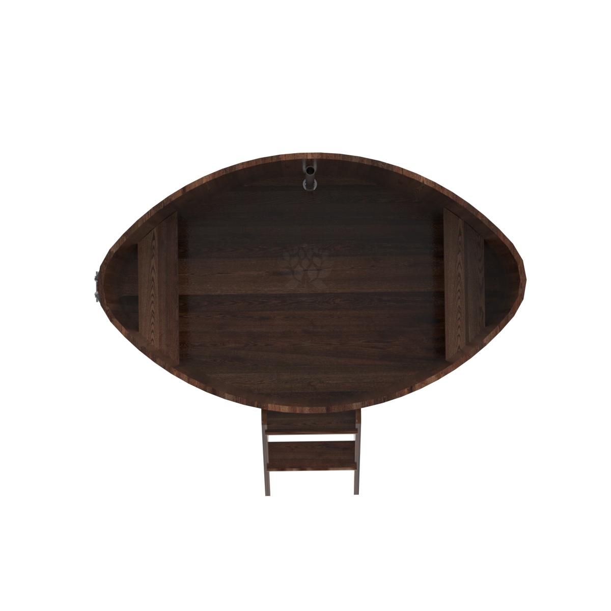 1186 Купель овальная из лиственницы 1,15х1,83х1,0 морёная премиум Alyarus  - Вид №4