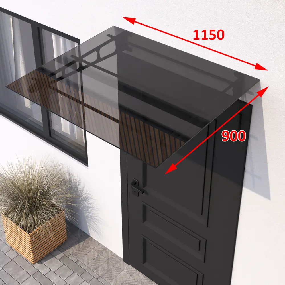 Поликарбонат Порта 1150x900x6 мм графит Santreyd STLM-2140059 - Вид №6