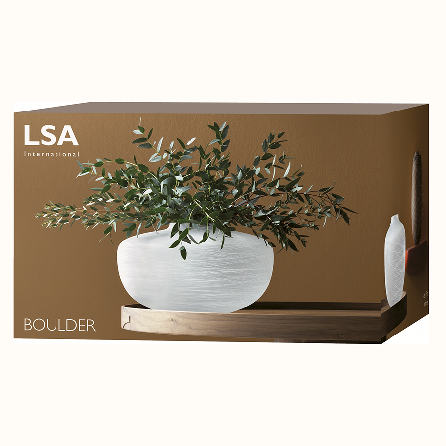 G1606-17-153 Ваза boulder 17,5 см белая LSA International  - Вид №4