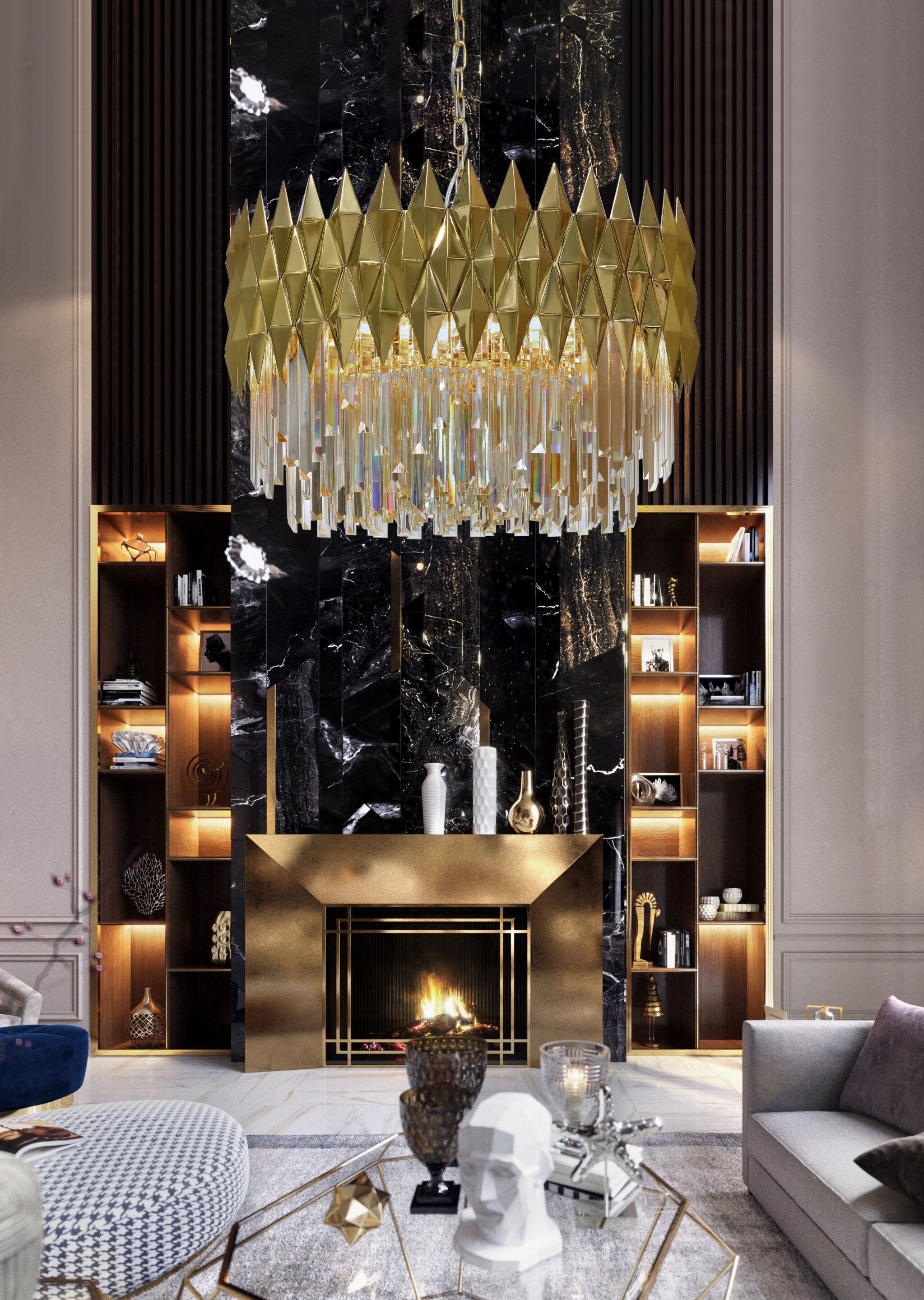 Подвесной светильник из нержавеющей стали с кристаллами K-Lighting Lune ARCH-00012092 - Вид №1