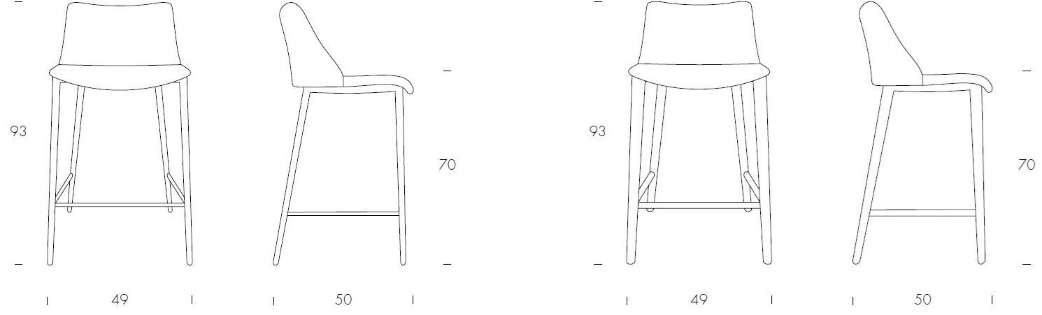 Tonin Casa Высокий табурет из ткани Agata sun-id-1503925 - Вид №4