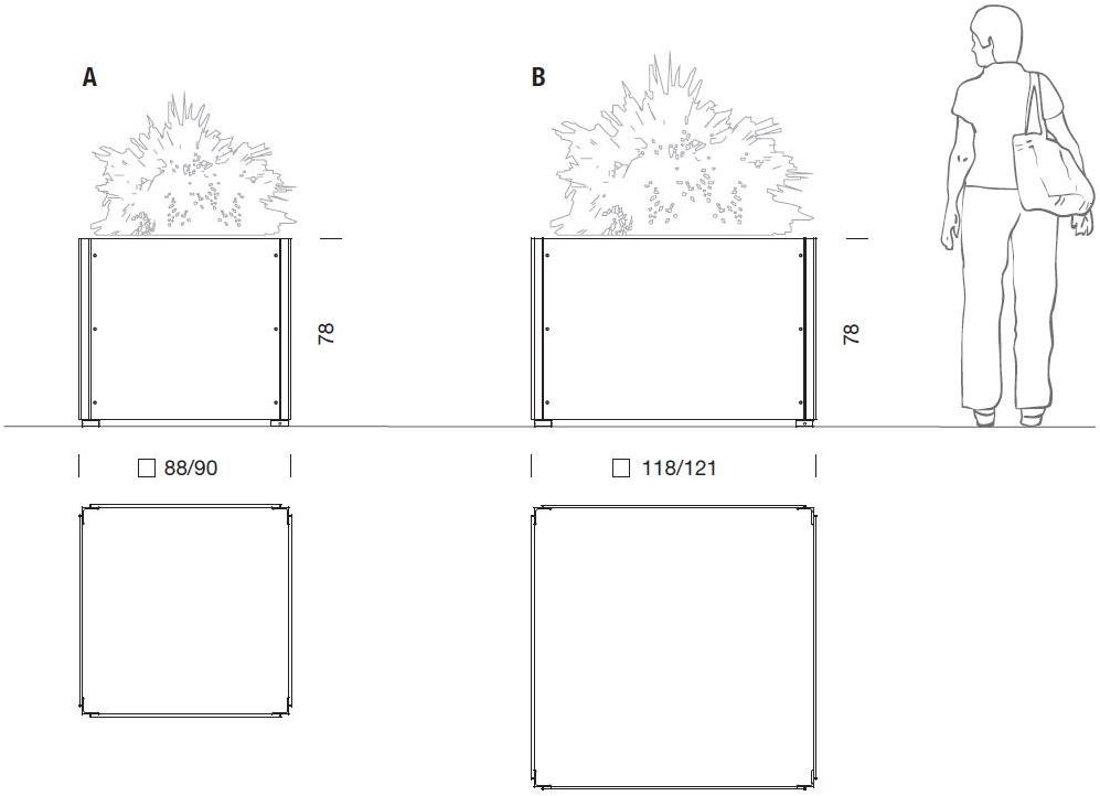URBIDERMIS Квадратный кашпо для общественных мест sun-id-1414788 - Вид №3
