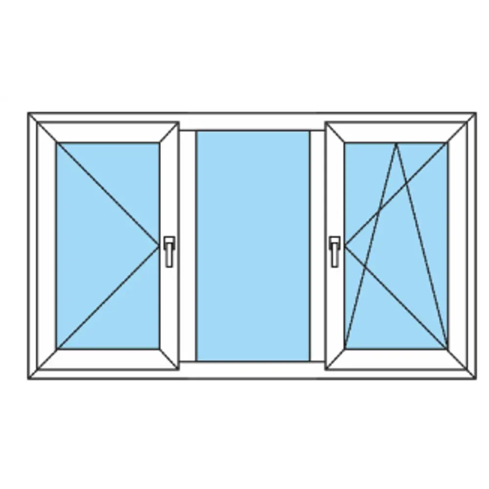 Пластиковое окно ПВХ Deceuninck двухстворчатое 1200x1600 мм (ВхШ) двухкамерный стеклопакет белый (с двух сторон) STLM-2166247