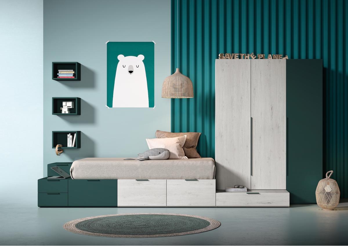 102823 Детская комната с модульной кроватью Ambiente 70 Arasanz Oslo 2 Santreyd 