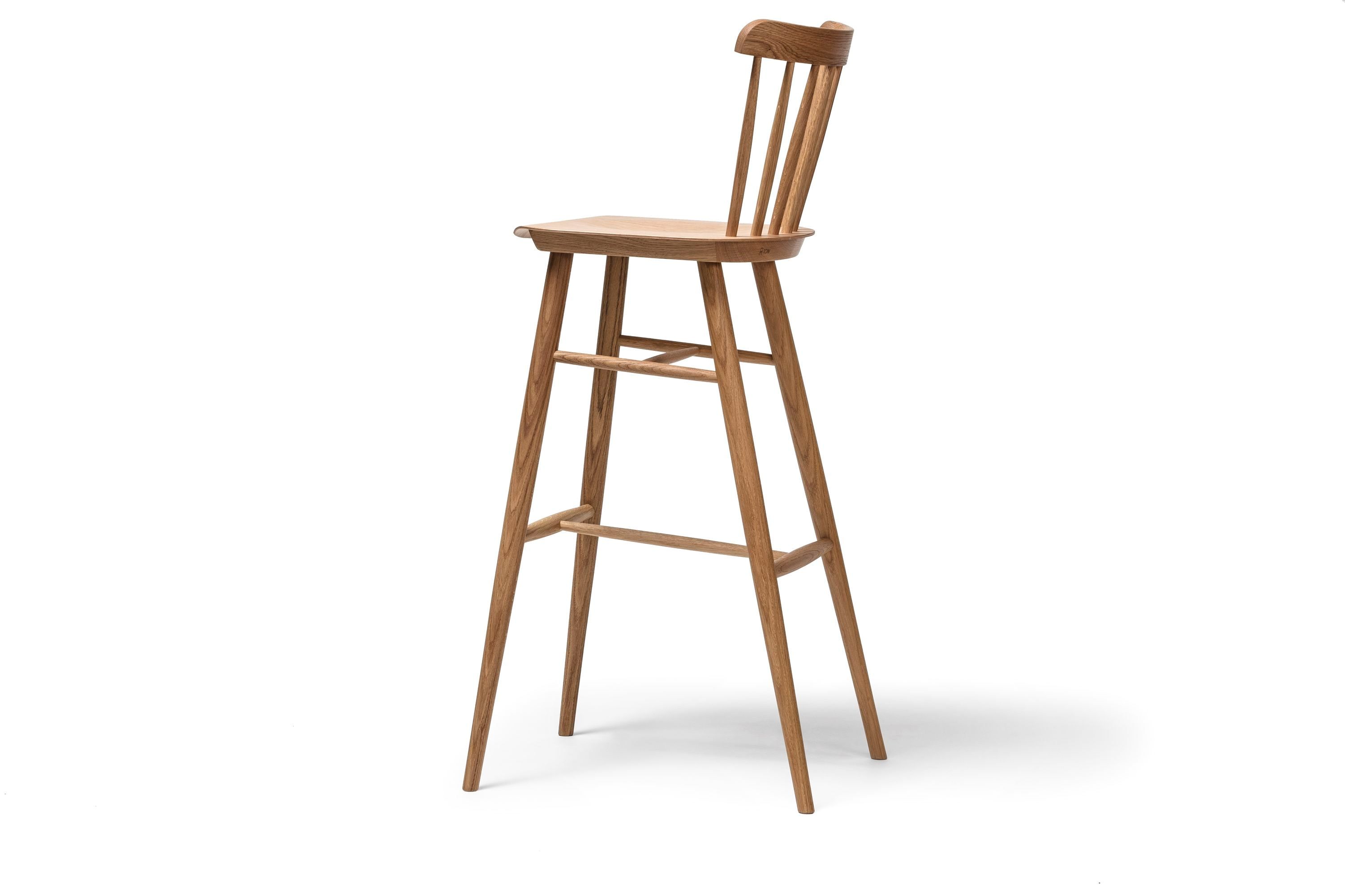 Высокий деревянный стул со спинкой TON Ironica ARCH-00087586 - Вид №1