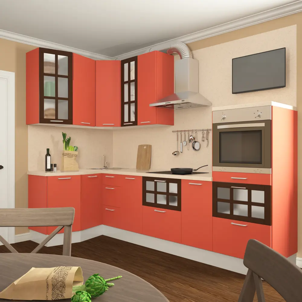 Дверь для шкафа Delinia «Папайя» 40x92 см, пластик, цвет красный STLM-2095954 - Вид №2