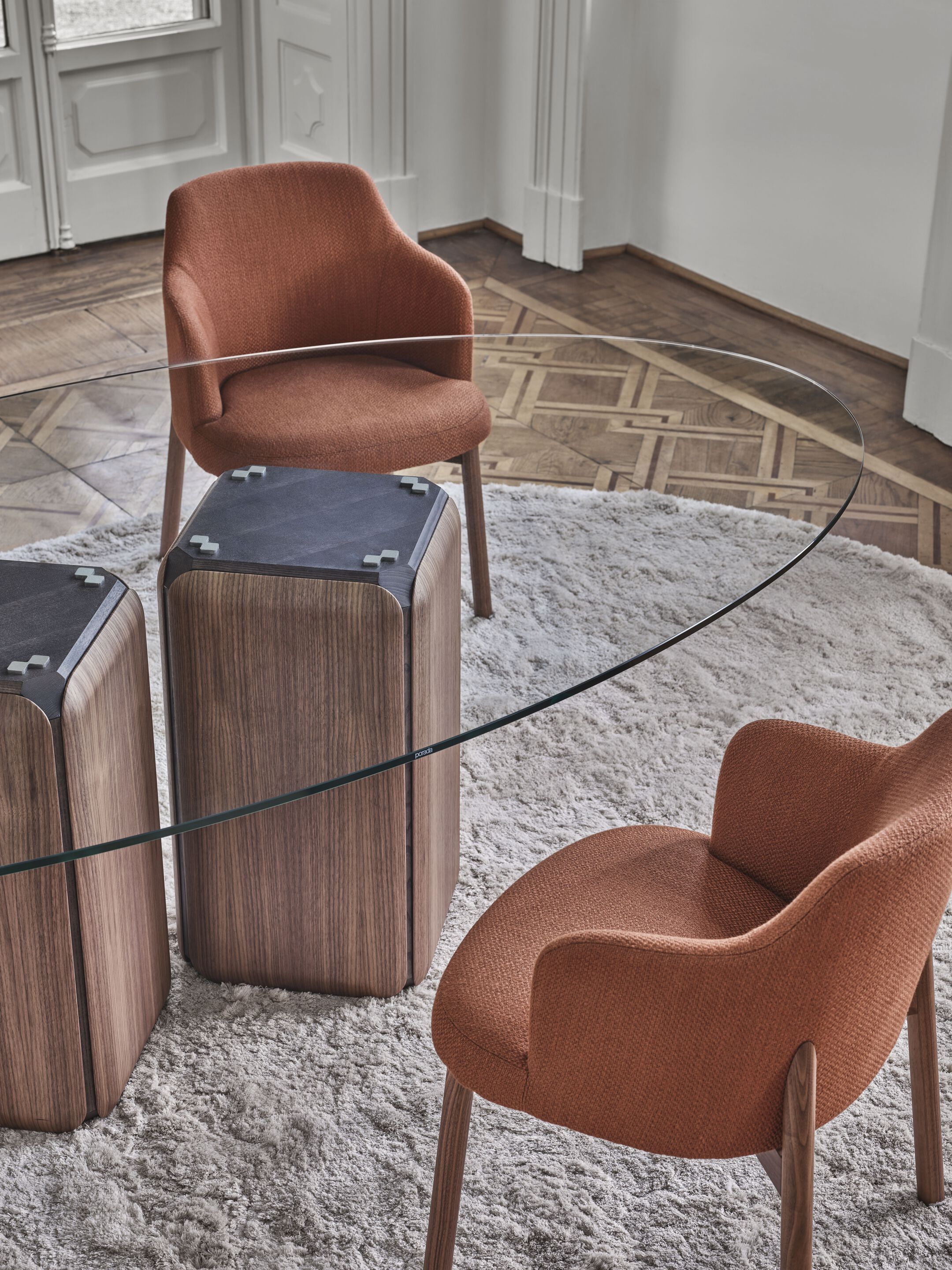 Овальный Хрустальный обеденный стол Porada двадцать четыре ARCH-00142725 - Вид №1