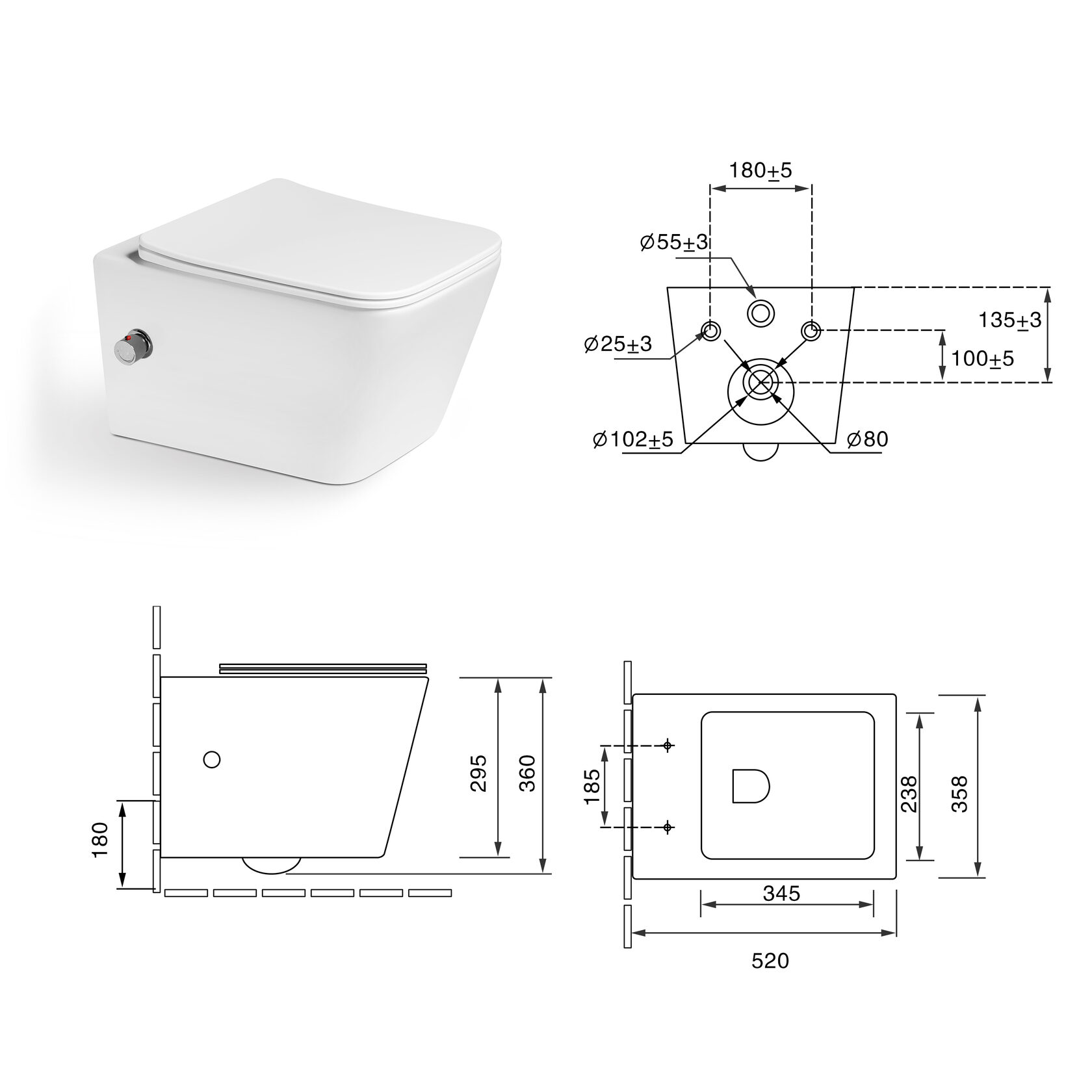 Подвесные унитазы SL-5004SM-BD SANTILINE  - Вид №5