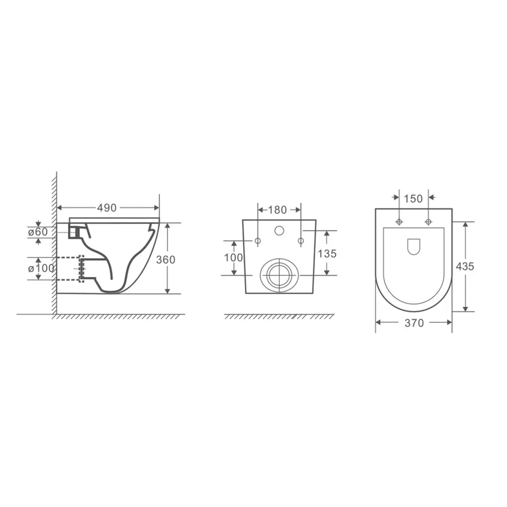 Унитаз подвесной Culto Andi безободковый цвет серый матовый STLM-2029194 - Вид №6