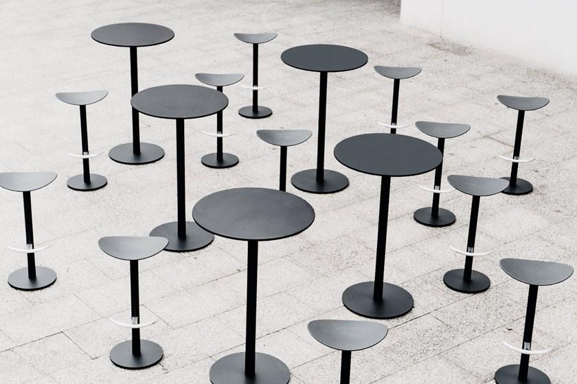 ENEA Высокий стол со стальным основанием и столешницей из hpl Punto sun-id-1420587 - Вид №4