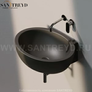 DP4827006 Подвесная раковина настенная овальная Ceramica Flaminia Dip черная