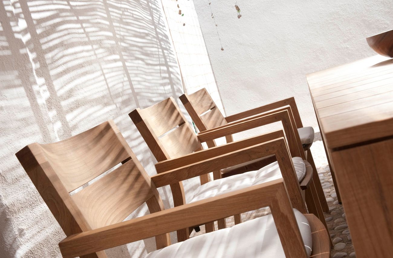 Стул для сада из тикового дерева с подлокотниками TRIBÙ Kos ARCH-00115267 - Вид №4