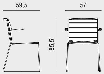 Viganò Тканевый стул на санках с подлокотниками Winner sun-id-1515658 - Вид №4