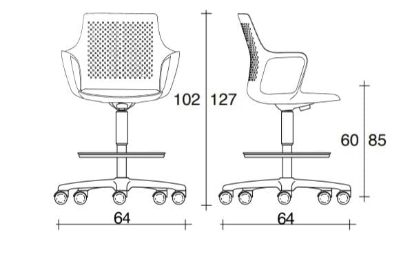 Поворотный стул Nylon® с мягким сиденьем TALIN Joy ARCH-00011165