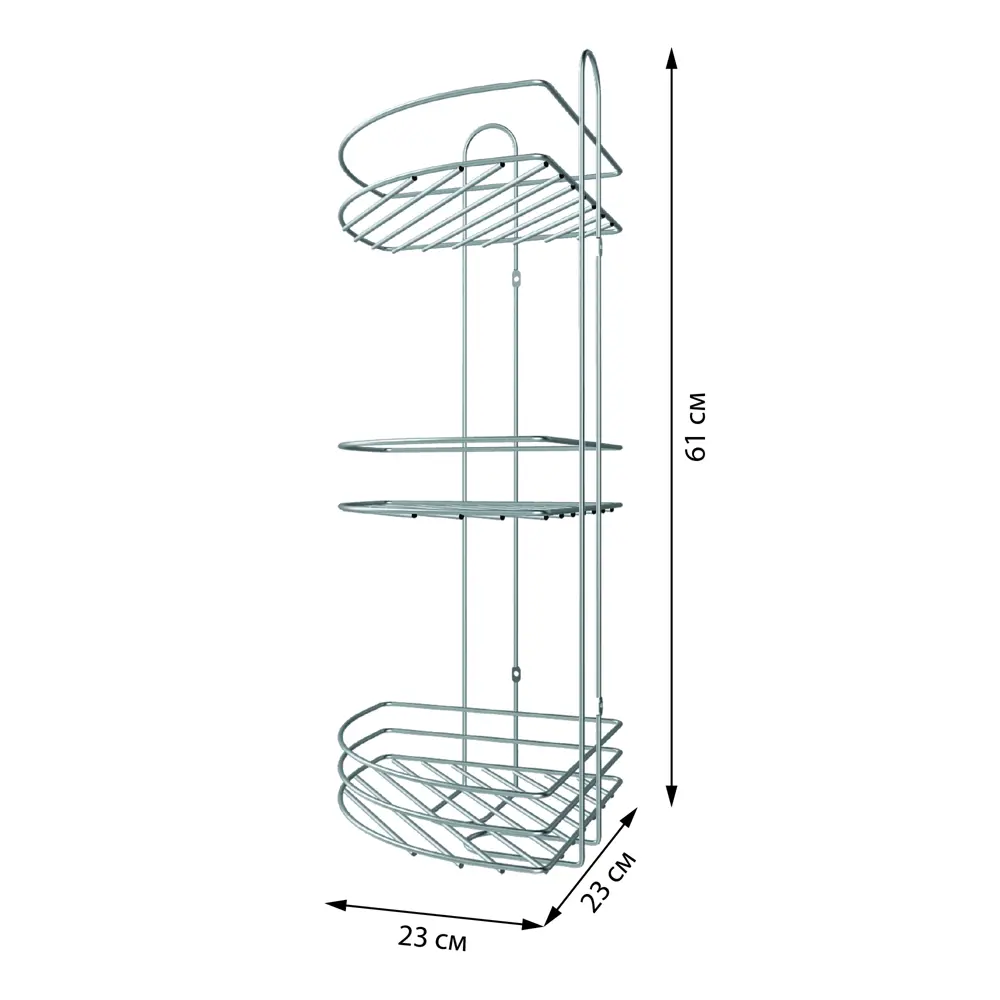 Полка для ванной Lemer Nil 23.5x58.5 см металл цвет хром STLM-2069122 - Вид №10