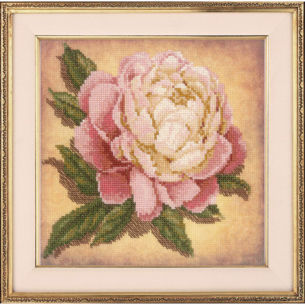 0071 РТ Набор для вышивания Пион 20 х 20 см RIOLIS Частичная вышивка 