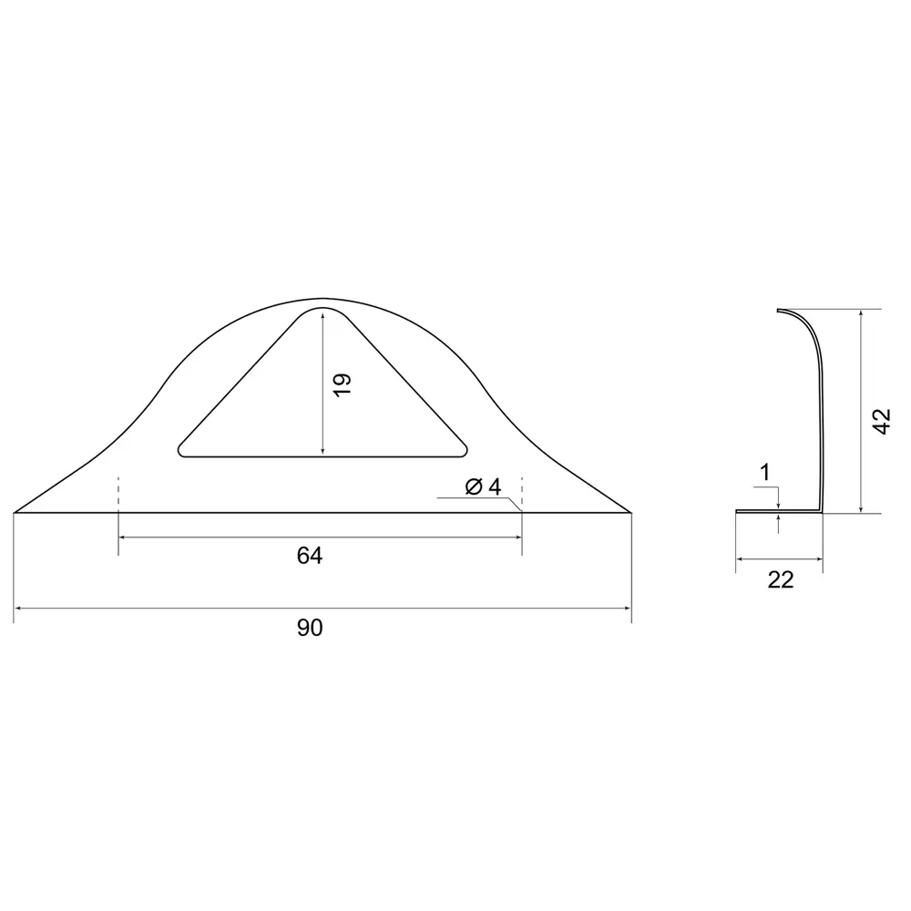 Мебельная ручка-скоба ЦАМ 64 мм хром PALLADIUM STLM-2079567 - Вид №2