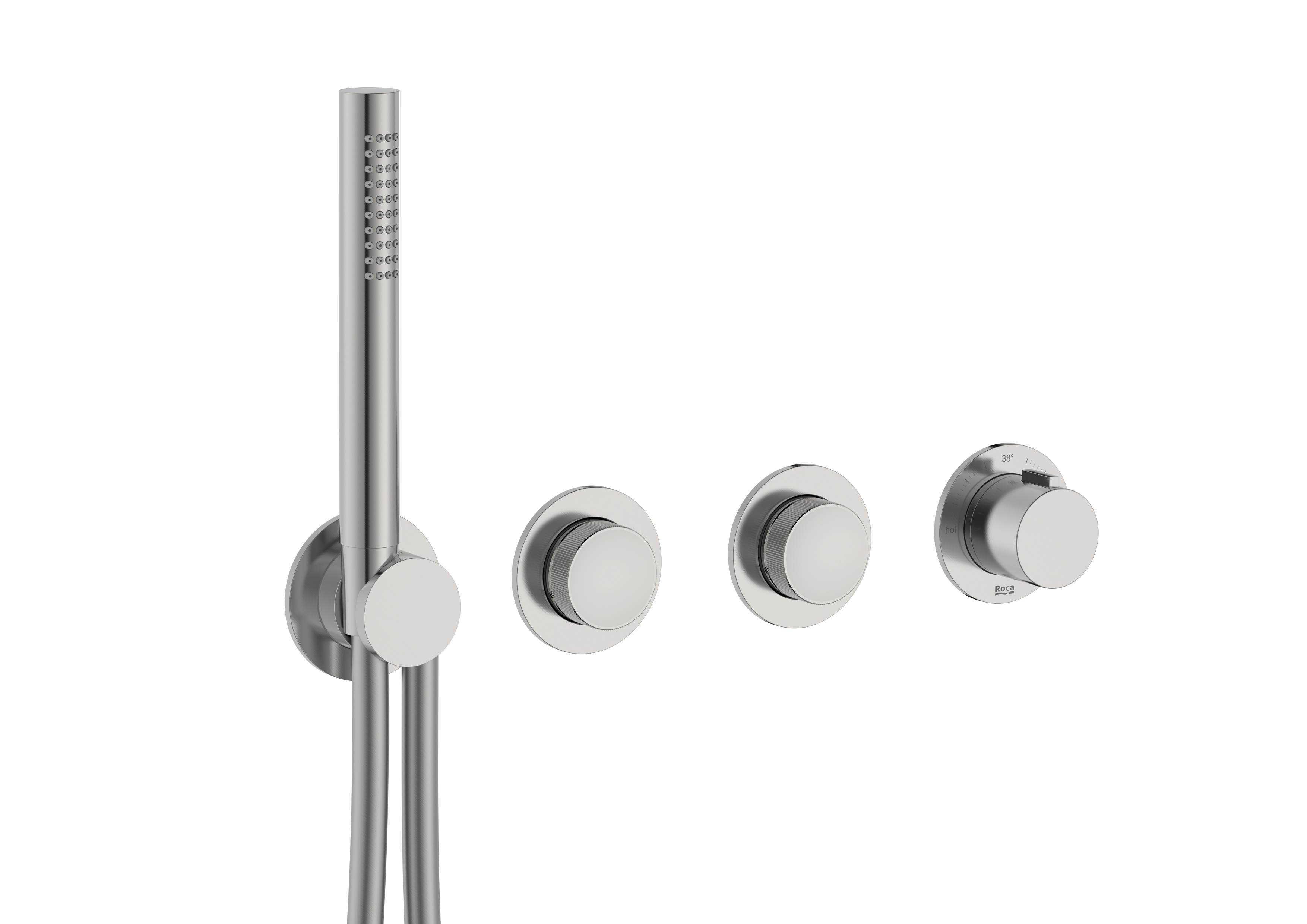 Латунный термостатический смеситель для душа с 4 отверстиями и ручным душем Roca T_Multi ARCH-00139640 - Вид №2