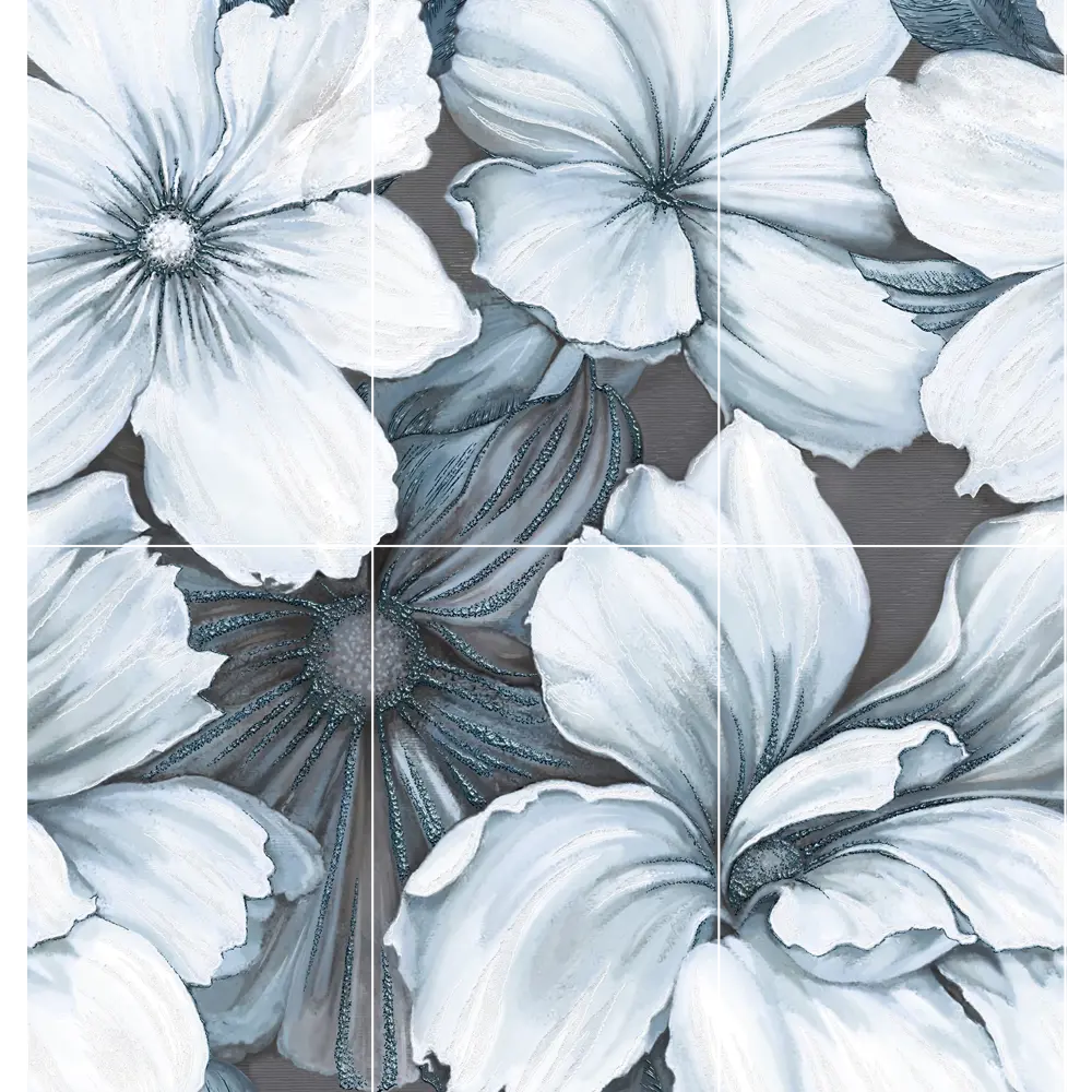 Панно настенное Azori Devore Floris 94.5x126 см 1.19 м² цвет серый STLM-2193870