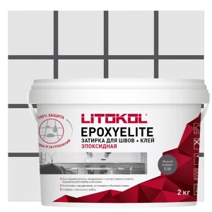 Эпоксидная затирка Litokol Epoxy Elite E6 Мокрый асфальт 2 кг 89436284