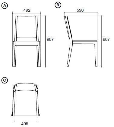 Enza Home Стул из ткани с открытой спинкой Alessa sun-id-1447088 - Вид №2