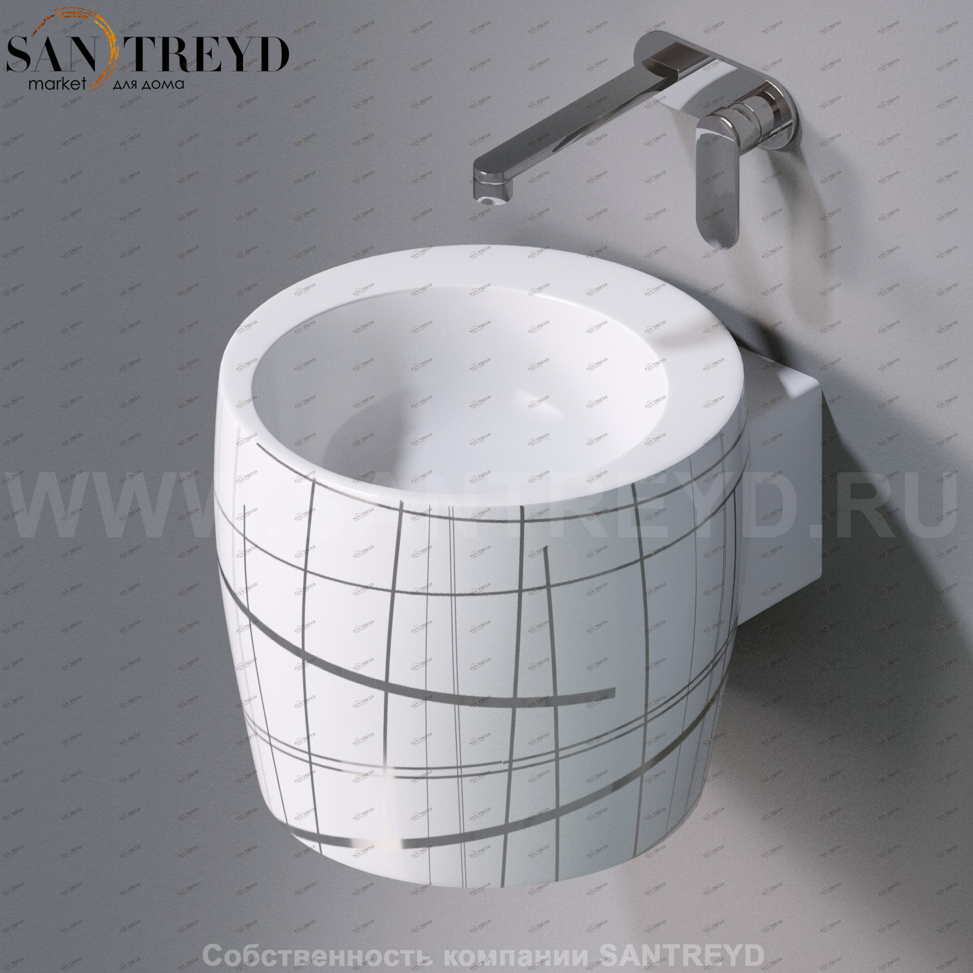 L102T0R0V1.415P Подвесная раковина настенная круглая A. e T. Italia SPOT белая AeT ITALIA TOTEM