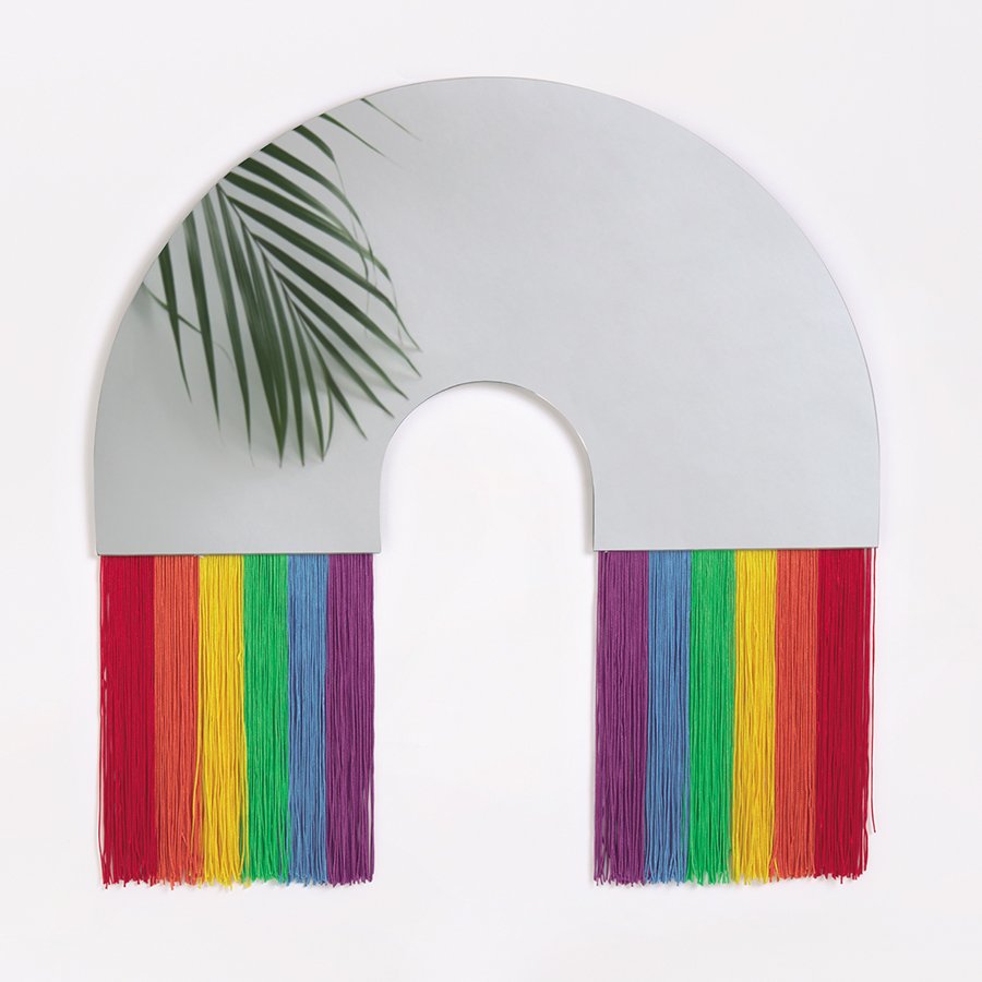 Зеркало настенное большое разноцветное Rainbow DOIY ДИЗАЙНЕРСКИЕ 00-3880890 Желтый;зеленый;красный;разноцветный  - Вид №4