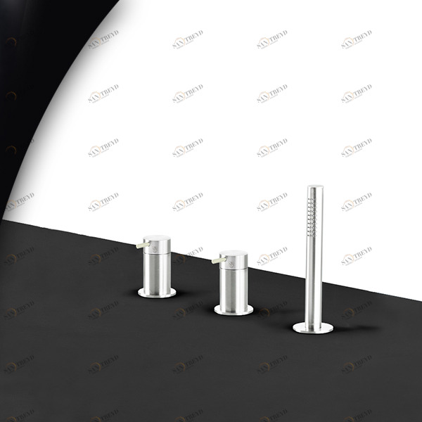 Смеситель для ванны глянцевая сталь с серой ручкой Toki Radomonte TKI14LCIL29