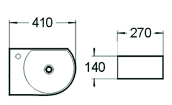 SL-2015R Раковина керамическая накладная с переливом LAB.Space  - Вид №1