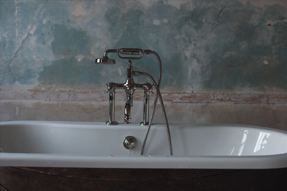 Смеситель для ванны набортный, ручки - крестики, никель [ARC18] Arcade Burlington ARC18 - Вид №3