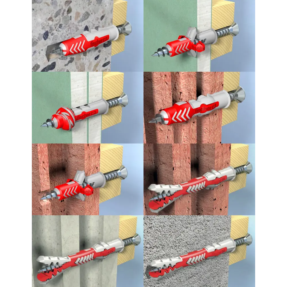 Дюбель для всех типов стен Duopower 5x25 мм крюк-кольцо цвет серый/красный 8 шт FISCHER STLM-2160571 - Вид №5