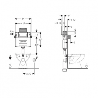 109.050.00.1 Смывной бачок скрытого монтажа Omega Santreyd  - Вид №1