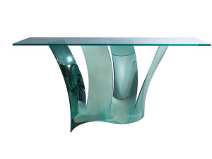 Прямоугольная консоль из стали и стекла