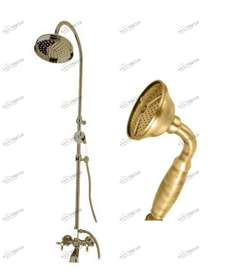 Душевая стойка со смесителем, с изливом, верхним и ручным душем CEZARES NOSTALGIA-CVD-02-M