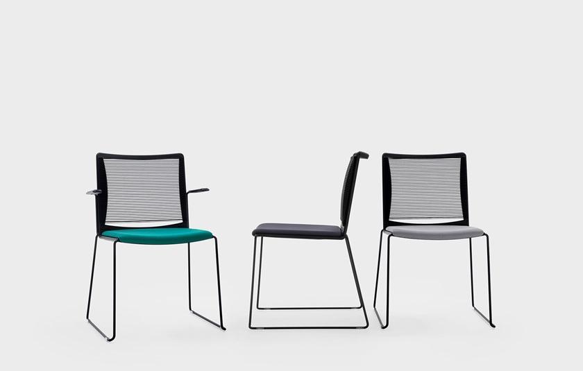 Viganò Тканевый стул на санках с подлокотниками Winner sun-id-1515658 - Вид №2