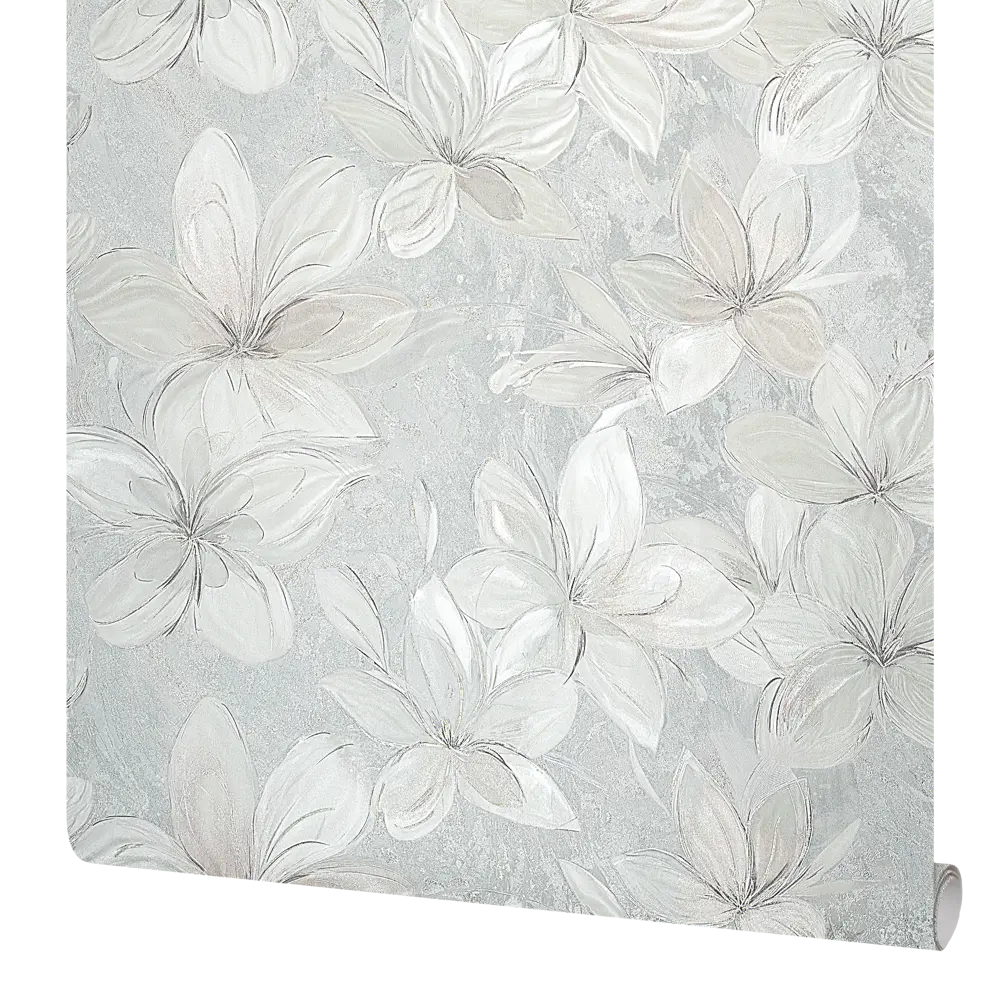 Флизелиновые обои Victoria Stenova Lola серые с цветочным узором в стиле кантри 89423700 STLM-1573809