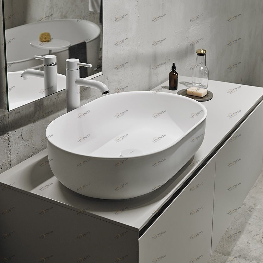 PR001 Накладная раковина на столешницу  овальная Inbani 