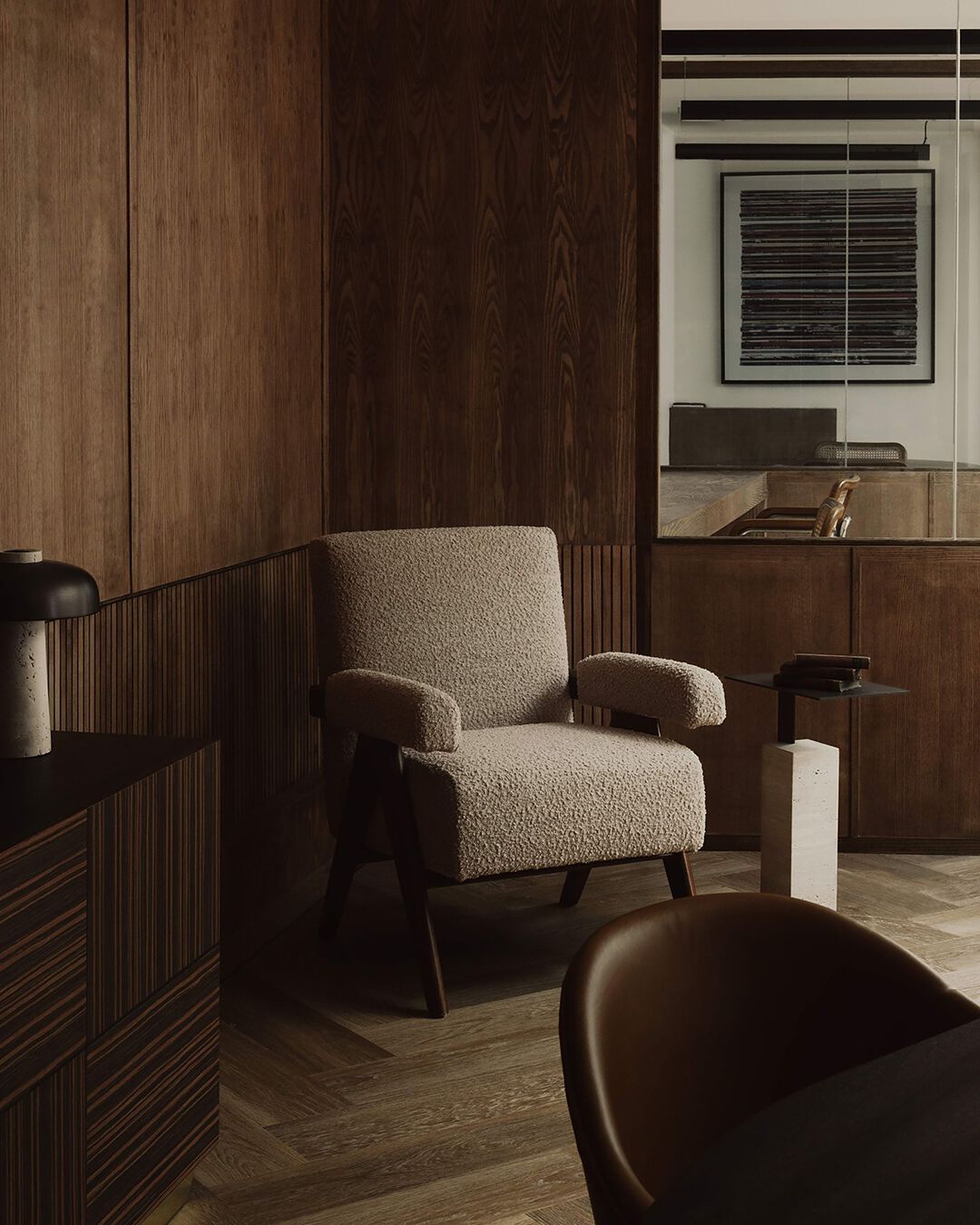 Журнальный столик с травертиновым основанием и металлической столешницей YET. Design Studio MONO ARCH-00029357 - Вид №5