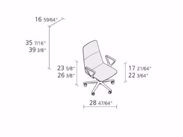 Регулируемое по высоте вращающееся кресло с подлокотниками Alias ARCH-00099742 - Вид №2