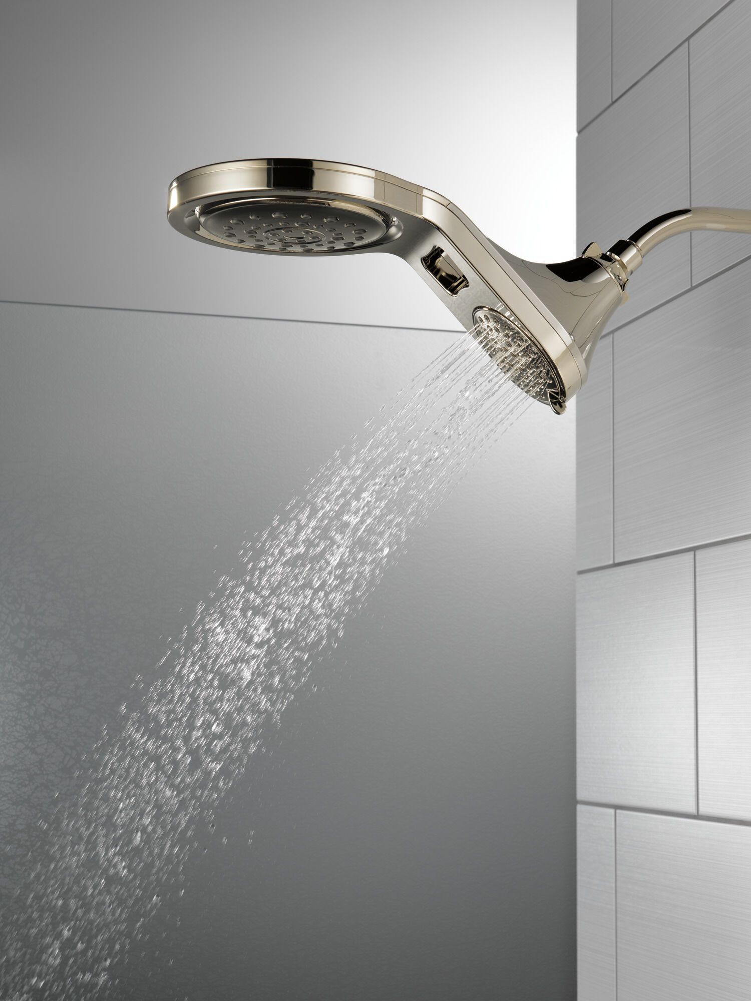 58580-PN-PK HydroRain® 5-настройка душевая лейка два в одном Delta Faucet Universal Showering Полированный никель  - Вид №7